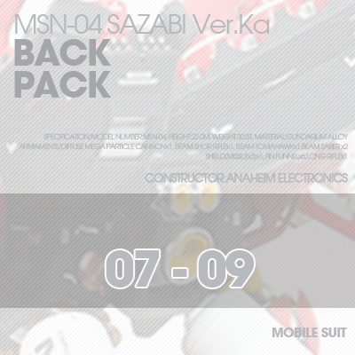 MG] MSN-04 SAZABI Ver.Ka Back-Pack 07-09