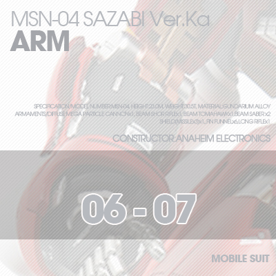 MG] MSN-04 SAZABI Ver.Ka ARM 06-07