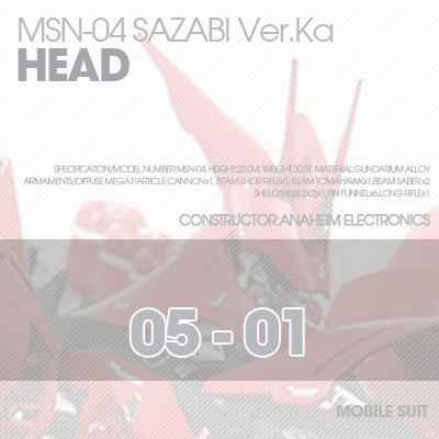 MG] MSN-04 SAZABI Ver.Ka HEAD 05-01