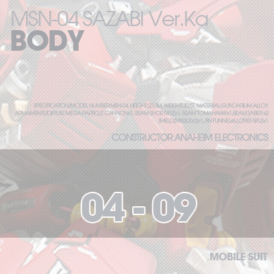 MG] MSN-04 SAZABI Ver.Ka BODY 04-09