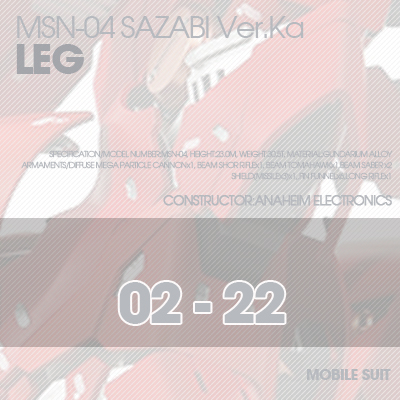 MG] MSN-04 SAZABI Ver.Ka LEG 02-22