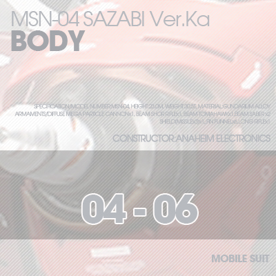 MG] MSN-04 SAZABI Ver.Ka Ver02 BODY 04-06