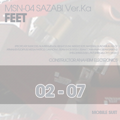MG] SAZABI Ver.Ka Ver02 FEET 02-07